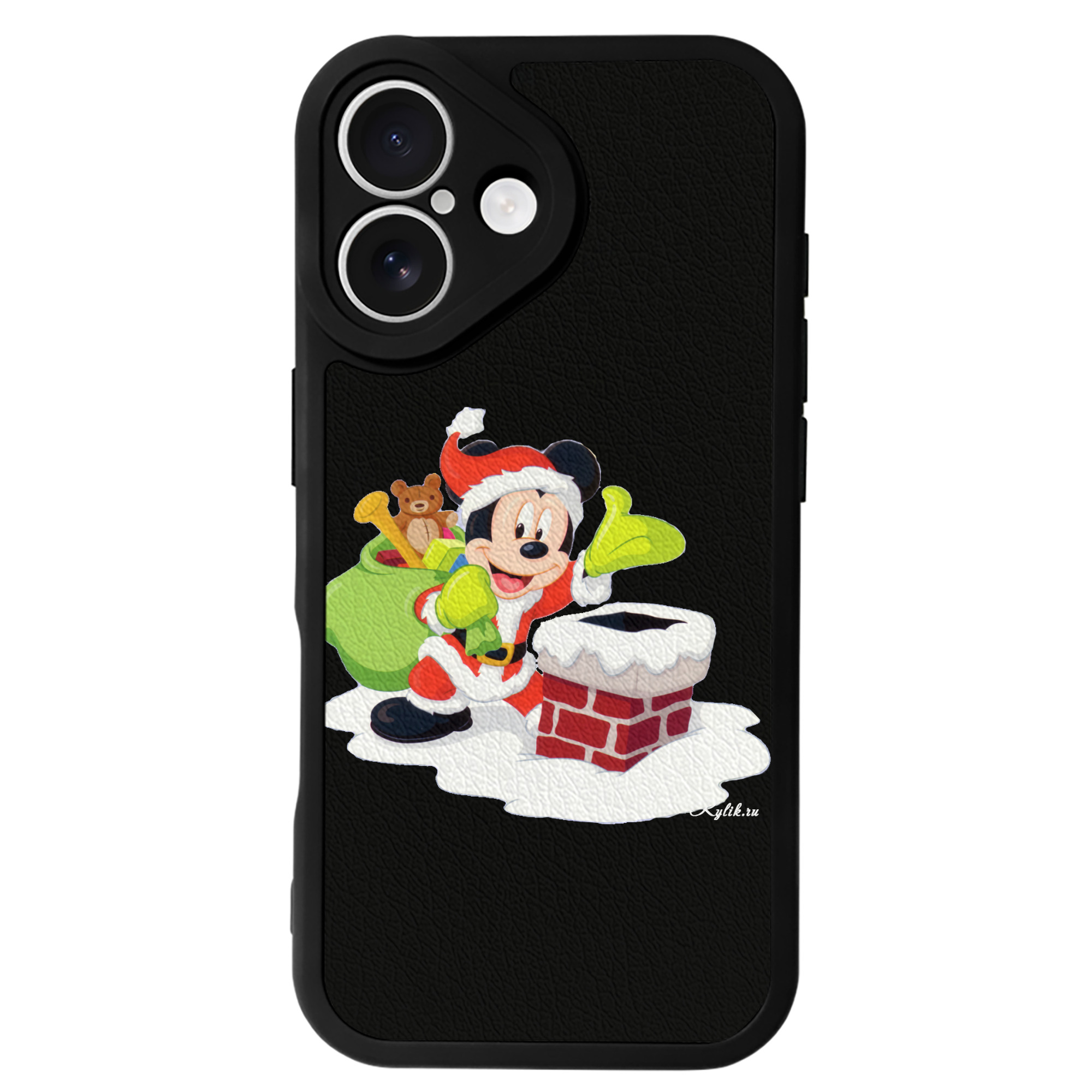（画像用） ミッキーマウス Mickey Mouse 【iPhone 16シリーズ対応】シリコンスマホケース（レザー調） 材質：シリコン